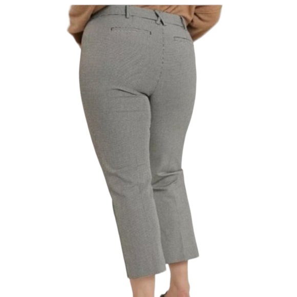 ANTHROPOLOGIE MAEVE Slim Kick Houndstooth Print Cropped Pants - Picture 3 of 13